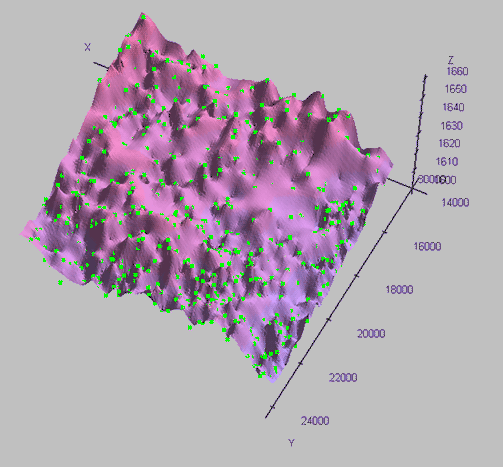 small part of interpolation surface